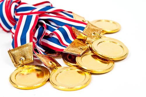 Medals won by Texas gingerbread house for breaking the previous record in Bloomington, Minnesota 