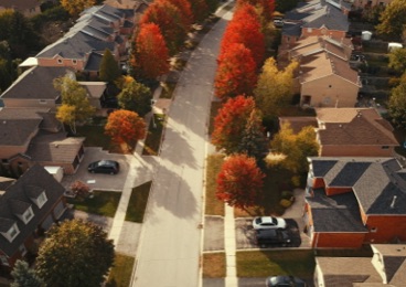 The top Drone view of area, Aurora ON